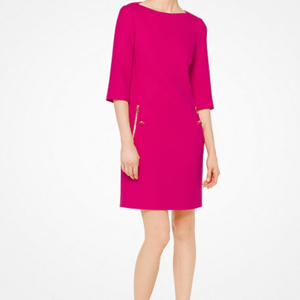 MICHAEL KORS COLLECTION BOUCLÉ-CREPE SHIFT DRESS
